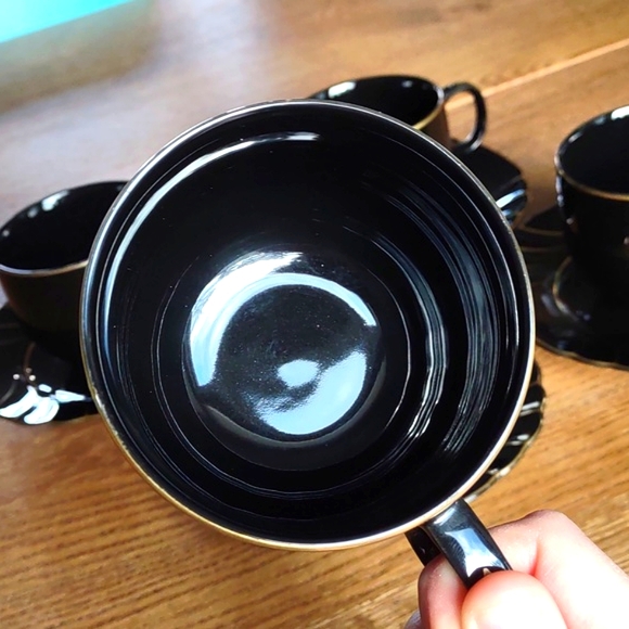 Wave Golden Black Gallery Collections by Ranmaru Teacup and Saucer (4) - Picture 9 of 13